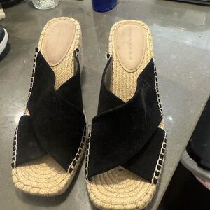 Banana Republic Black Espadrille Slide Sandals